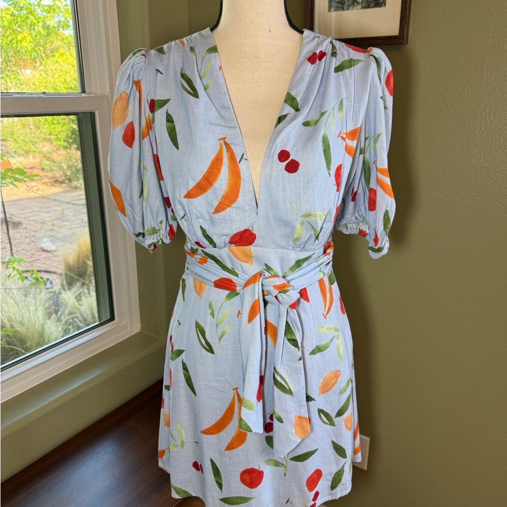 Finders Keepers Fruit Print V-Neck Mini Dress - Picture 5 of 13